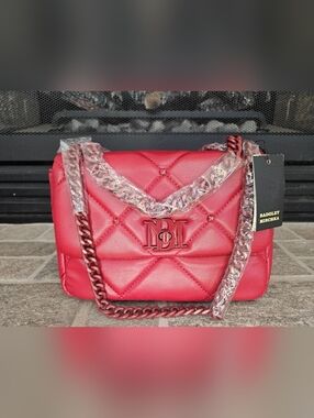 Badgley Mischka Top Handle Burgundy Bag